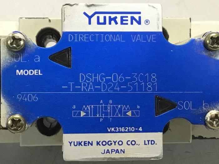 Used YUKEN Valve DSHG-06-3C18-T-RA-D24-51181 #130498