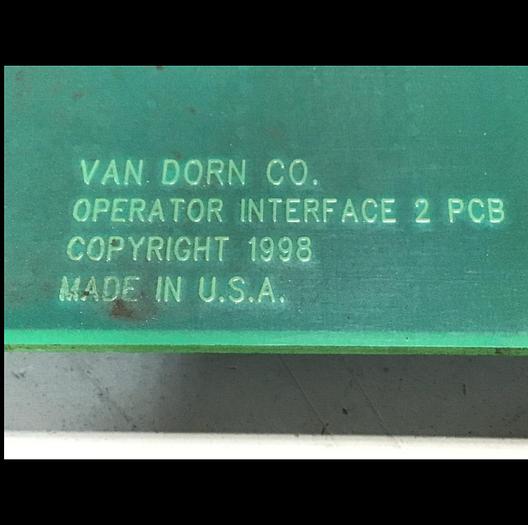 Used VAN DORN Operator Interface Board 330129 PC330-129 330-129 Used