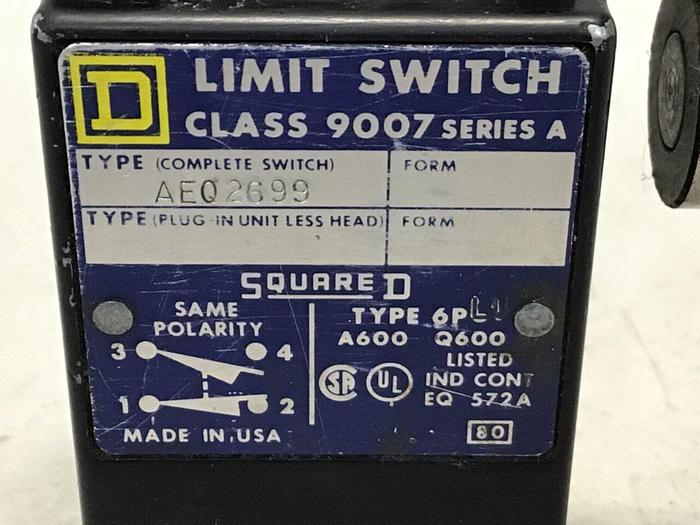 Used SQUARE D Limit Switch 9007-AEQ2699 #121443