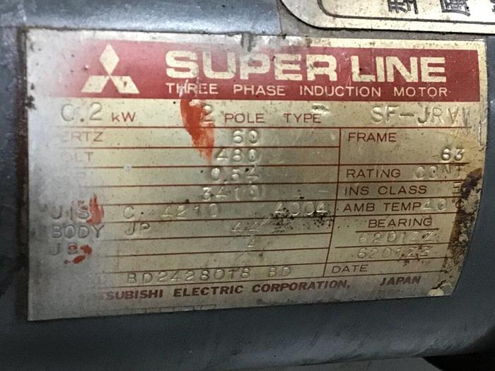 Used MITSUBISHI Blower w/0.26 HP Motor SF-JRV 0.26 HP Used