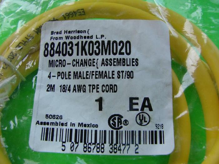 Used BRAD HARRISON / WOODHEAD Cord / Cable 884031K03M020 #10082