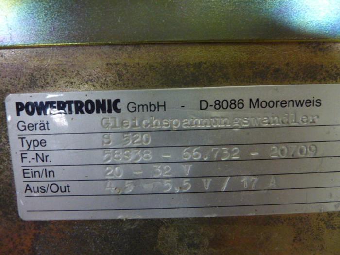 Used POWER TRONIC Power Supply S 520 #56759