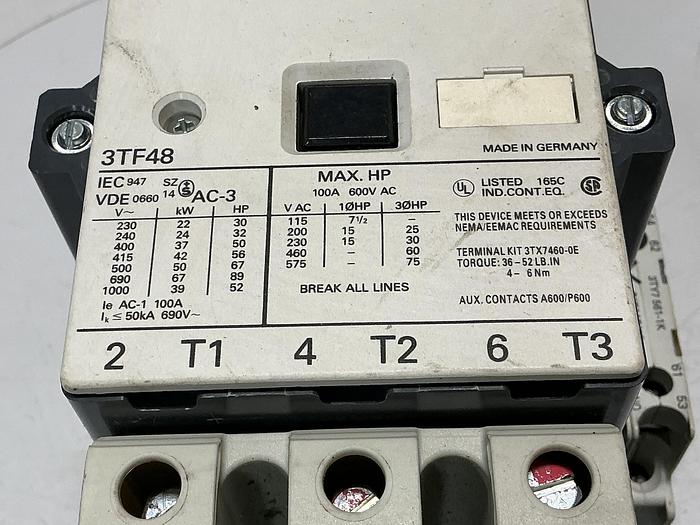 Used SIEMENS 3TF4822-OAK6