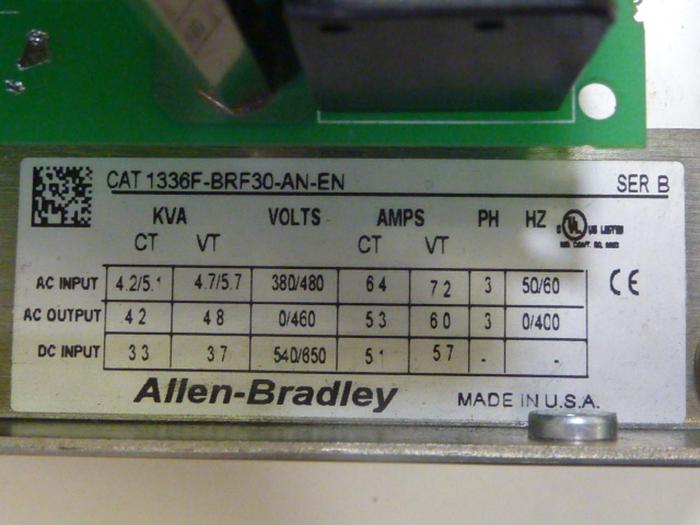 Used ALLEN BRADLEY AC Drive 1336F-BRF30-AN-EN SER B #48319