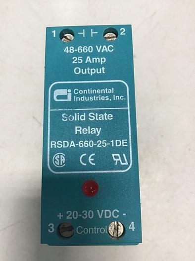Used CONTINENTAL INDUSTRIES Solid State Relay RSDA-660-25-1DE #138147