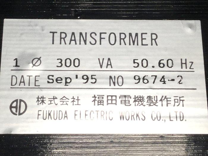 Used FUKUDA 0.3 kVA Transformer 300 VA #104376