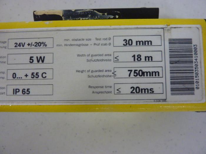 Used SICK OPTIC ELECTRONIC Light Curtain Sender MGSS75-12 #49841