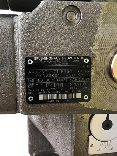 Used BRUENINGHAUS HYDROMATIK AA4VSO71FRG110R Used #143837