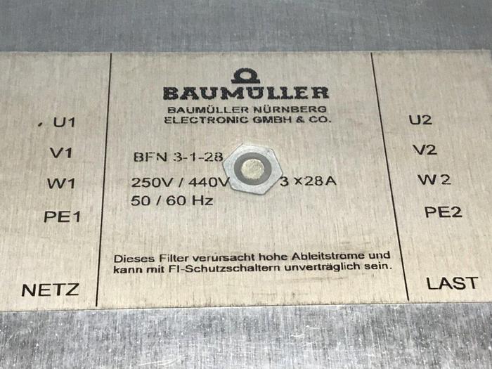Used BAUMULLER Servo Line Filter BFN3-1-28 #102480