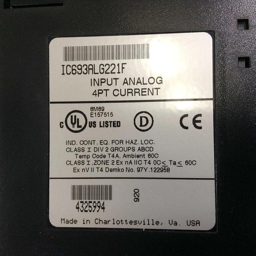 Used GE FANUC Input Analog Module IC693ALG221F #81754