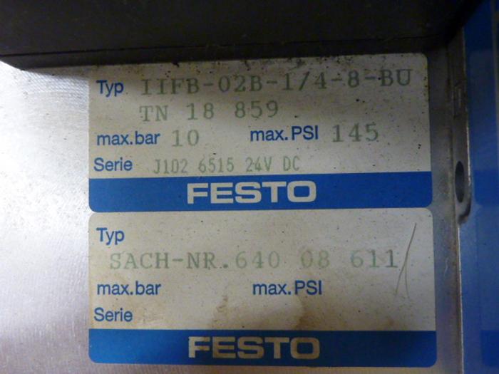 Used FESTO Control Block / Valve Terminal IFB8-02 #52835