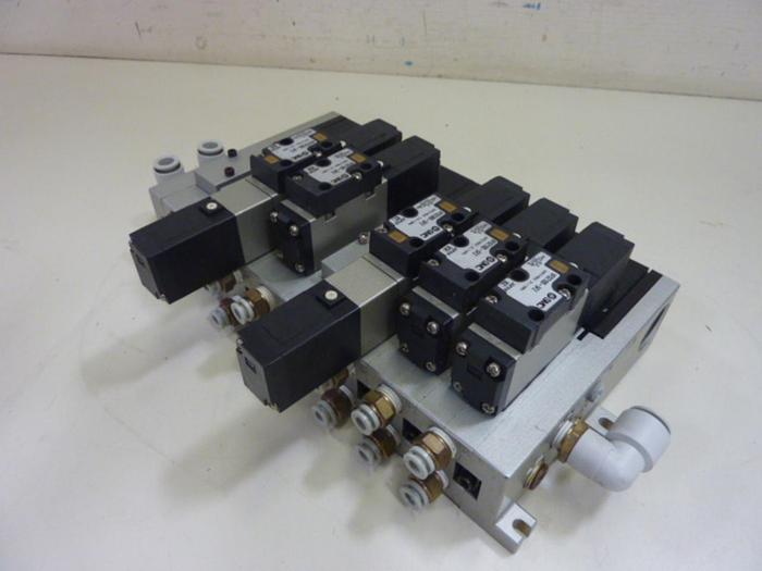 Used SMC Block w/ Valves BLOCK343 #61343