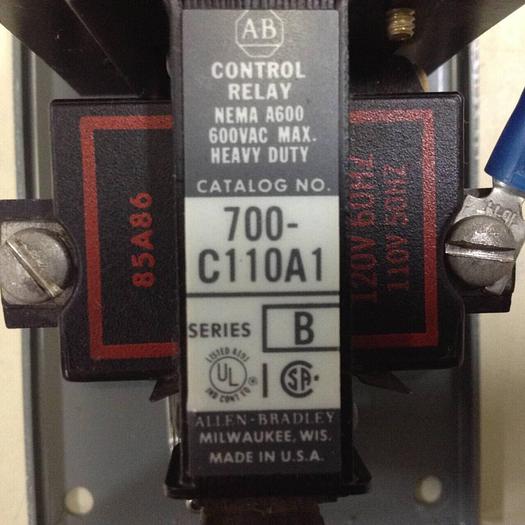 Used ALLEN BRADLEY Control Relay 700-C111A1 SER B #87754