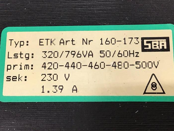 Used SBA Transformer ETK 160-173 #134356