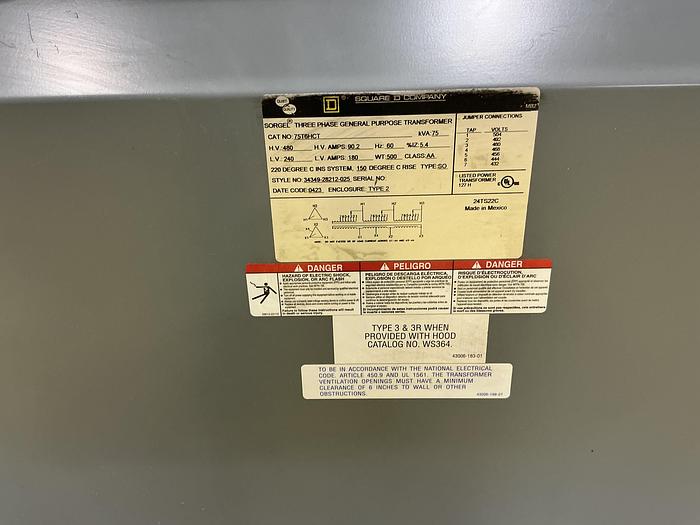 Used SQUARE D 75T6HCT