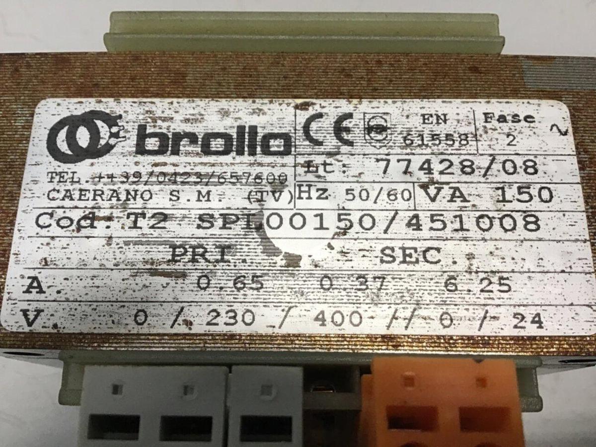 Used BROLLO VA 150 Transformer T2 SPL00150/451008 USED
