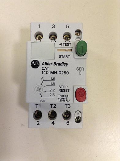 Used ALLEN BRADLEY Manual Motor Starter 140-MN-0250 SER C #79586