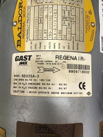 Used GAST MFG Regenair Blower R5325A-2 Used
