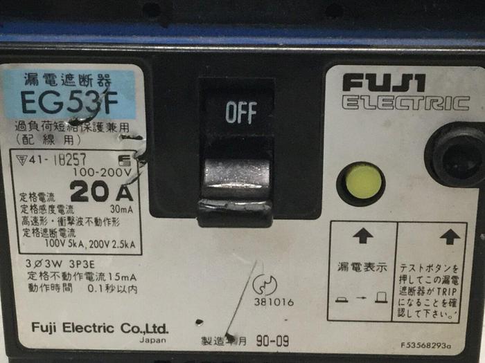 Used FUJI ELECTRIC Circuit Breaker EG53F #103368
