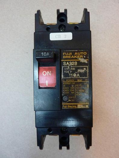 Used FUJI ELECTRIC 10 Amp Circuit Breaker SA32B-10 #38374