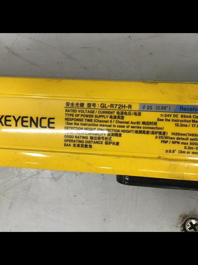 Used KEYENCE CORP Light Curtain GL-R72H-R USED