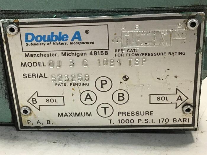Used DOUBLE A Valve QJ 3 C 10B1 TSP #138434