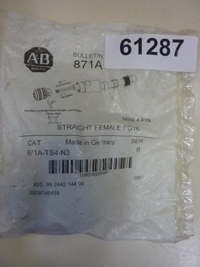 ALLEN BRADLEY 4 Pin Connector 871A-TS4-N3 SER B #61287