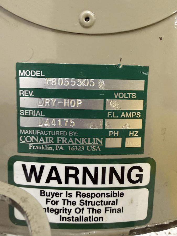 Used CONAIR FRANKLIN Desiccant Dryer DHB5A4S000002 USED #152540