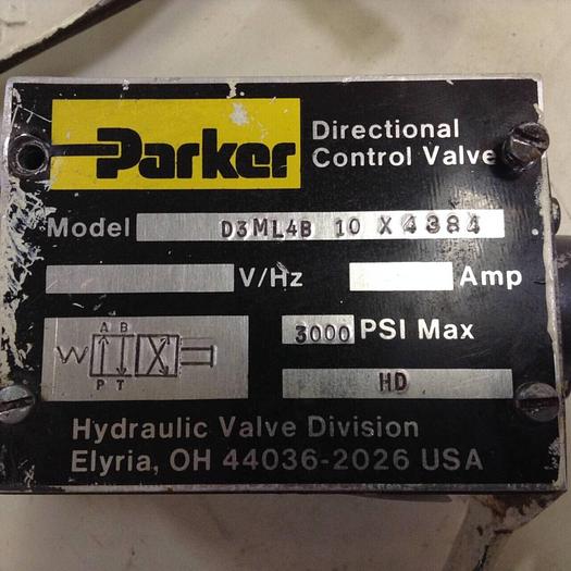 Used PARKER Directional Control Valve D3ML4B10X4384 #72604