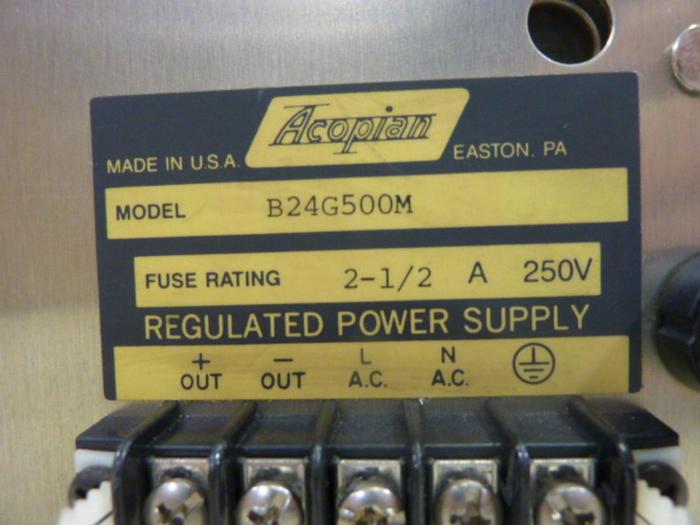 Used ACOPIAN Power Supply B24G500M #46575