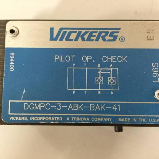 Used VICKERS Pilot Operated Check Valve DGMPC3ABKBAK41 #91487