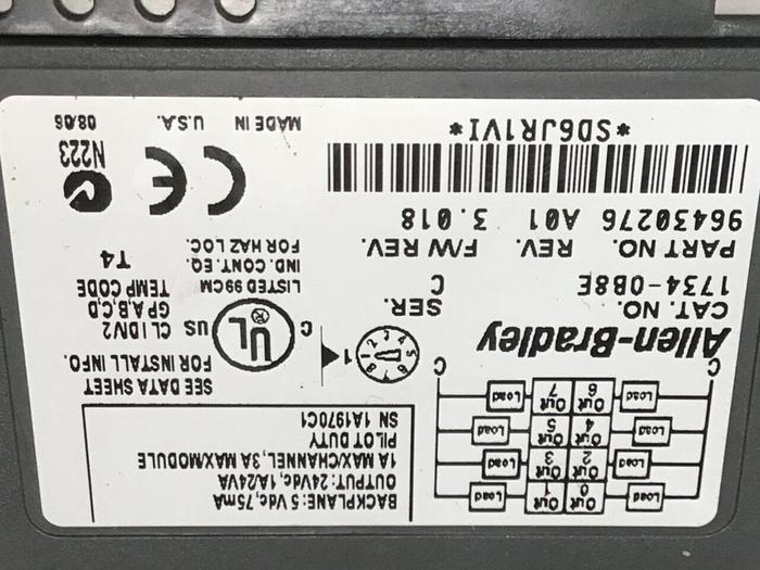 Used ALLEN BRADLEY Output Module 1734-0B8E SER C #134191