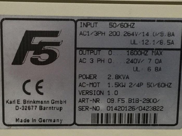 Used KEB F5 Drive 09.F5.B1B-2900 #105130