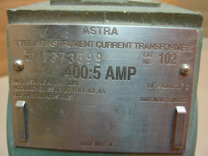 Used ASTRA PRODUCTS Current Transformer 102 #36770