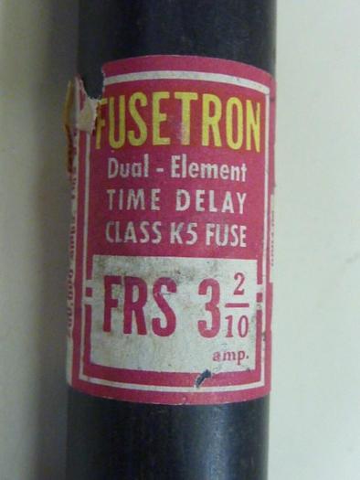 Used FUSETRON 3 2/10 Amp Fuse FRS-3-2/10 #62387