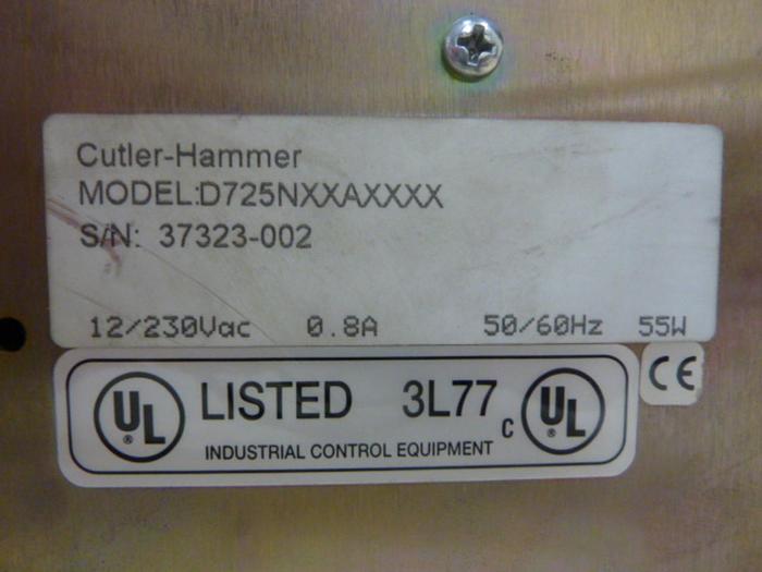 Used CUTLER HAMMER Industrial Computer D725NXXAXXXX #50357