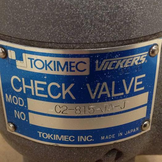 Used TOKIMEC Check Valve C2-815-JA-J #78619