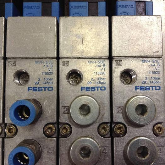 Used FESTO Control Block w/ Valves IIFB-02B-1/4-8-BU Used