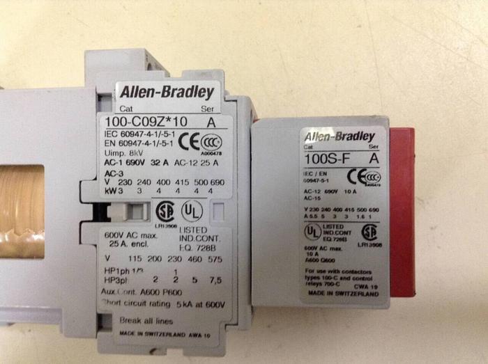 Used ALLEN BRADLEY Contactor 100S-C09DJ14C SER A #68465