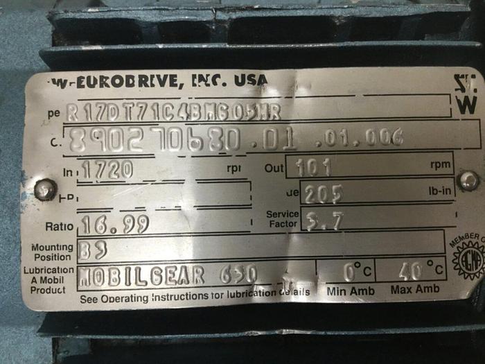 Used SEW EURODRIVE Gear Motor R17DT71C4BM605HR Used