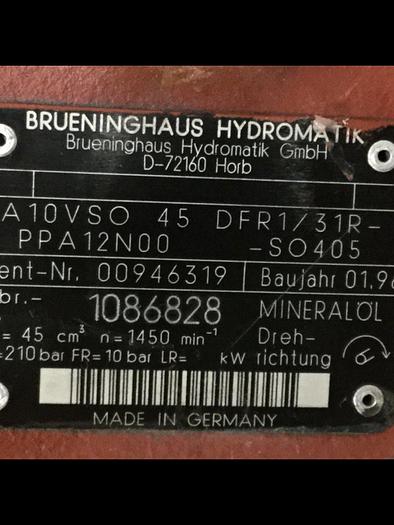Used BRUENINGHAUS HYDRAULIK Hydraulic Pump A10VSO45DFR1/31R #107812