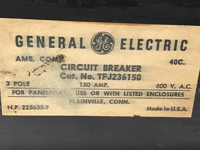 Used GENERAL ELECTRIC / GE 150 Amp Circuit Breaker TFJ236150 #112473