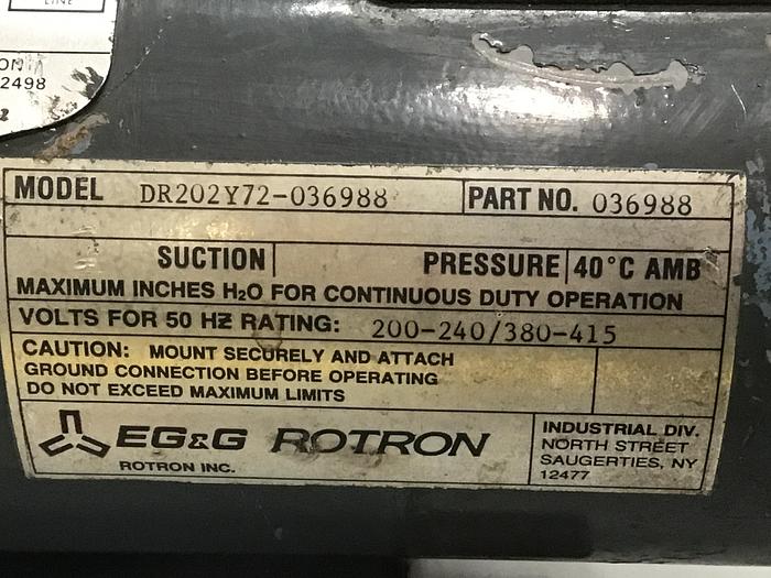 Used EG&G ROTRON DR202Y72-036988