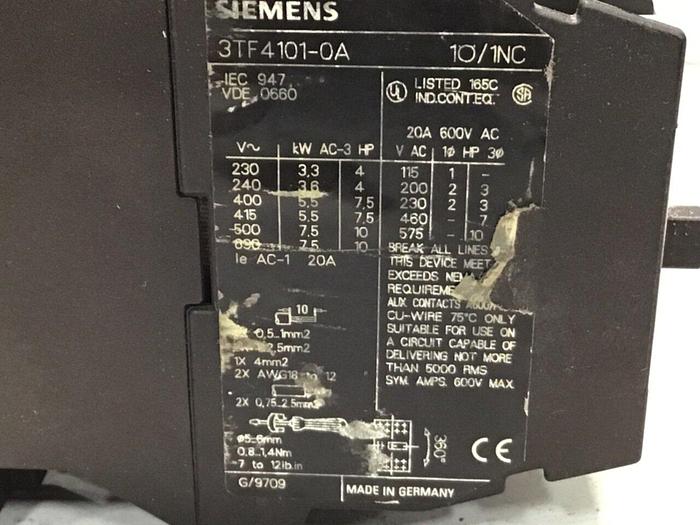 Used SIEMENS Contactor 3TF4101-0A #123239