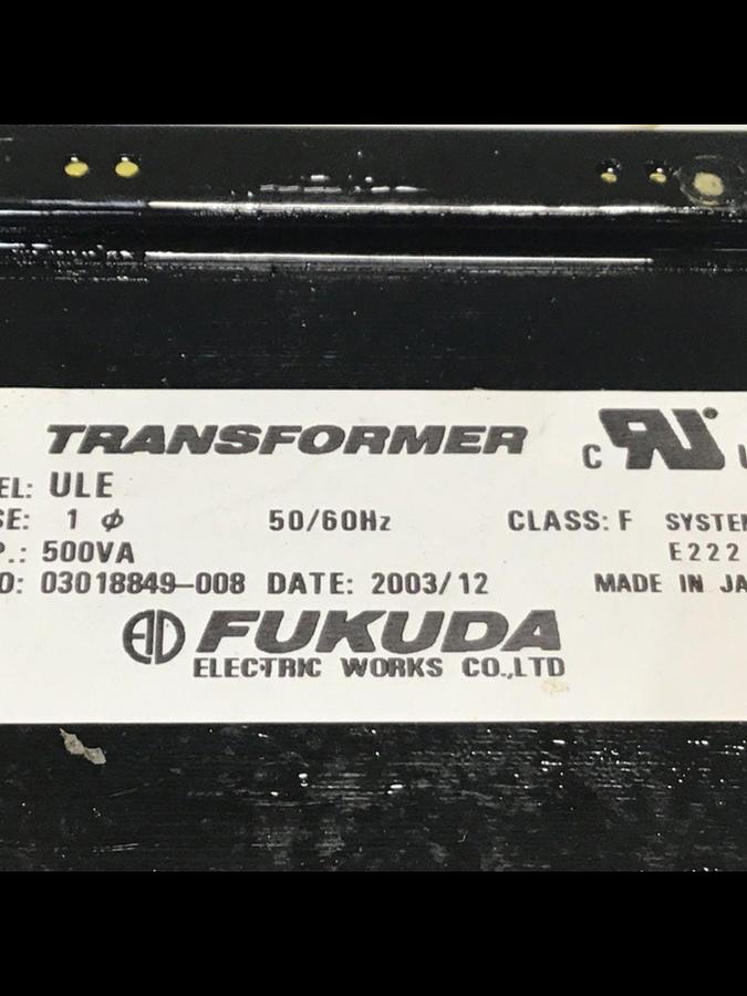 Used FUKUDA 0.5 kVA Transformer ULE USED