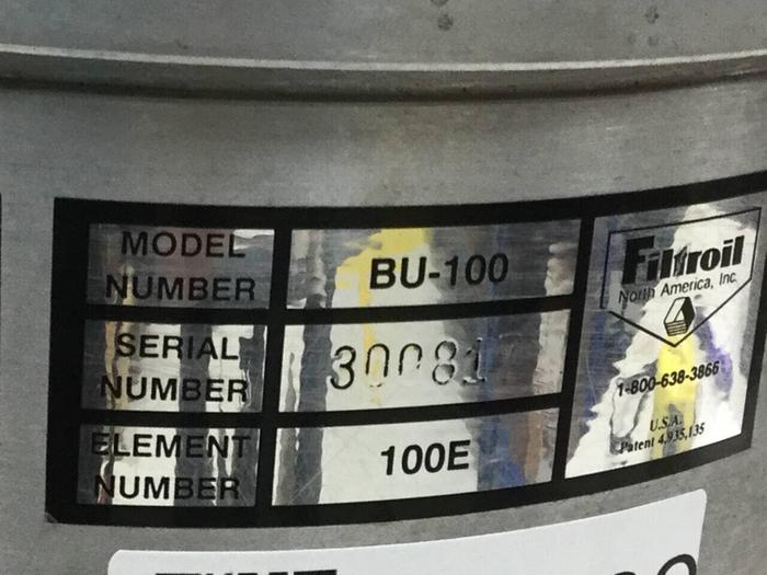 Used FILTROIL Van Dorn Filter BU-100 #91439