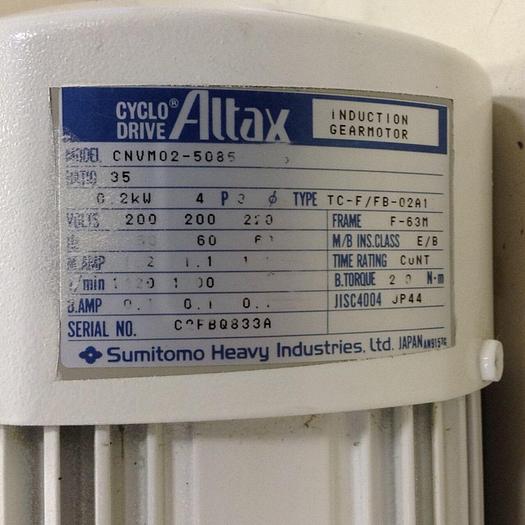 Used SUMITOMO Induction Gearmotor CNVM02-5085-B-35 #87963