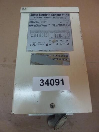 Used ACME ELECTRIC 1 kVA General Purpose Transformer T-1-37920 #34091