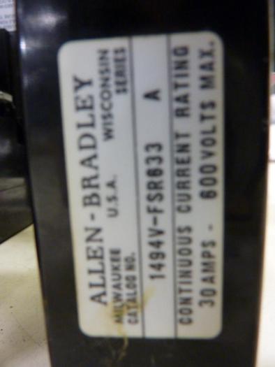 Used ALLEN BRADLEY 30 Amp Disconnect Switch 1494V-DS30 SER A #58567