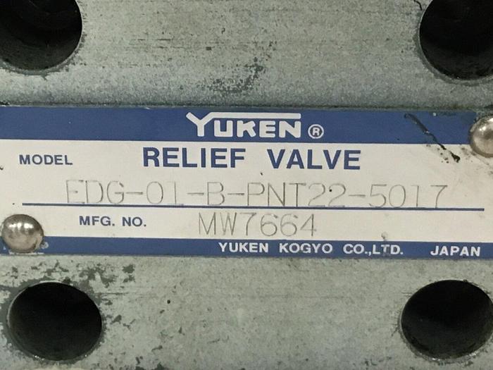 Used YUKEN Hydraulic Valve EDG-01-B-PNT22-5017 #130518